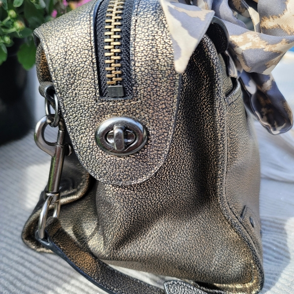 Coach Rhyder metallic brass/gold leather satchel - Picture 8 of 15